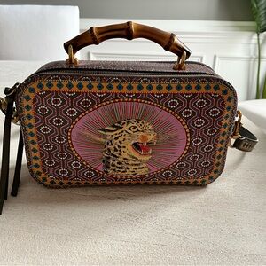 Gucci Garden Marmont limited bamboo cheetah crossbody bag rare